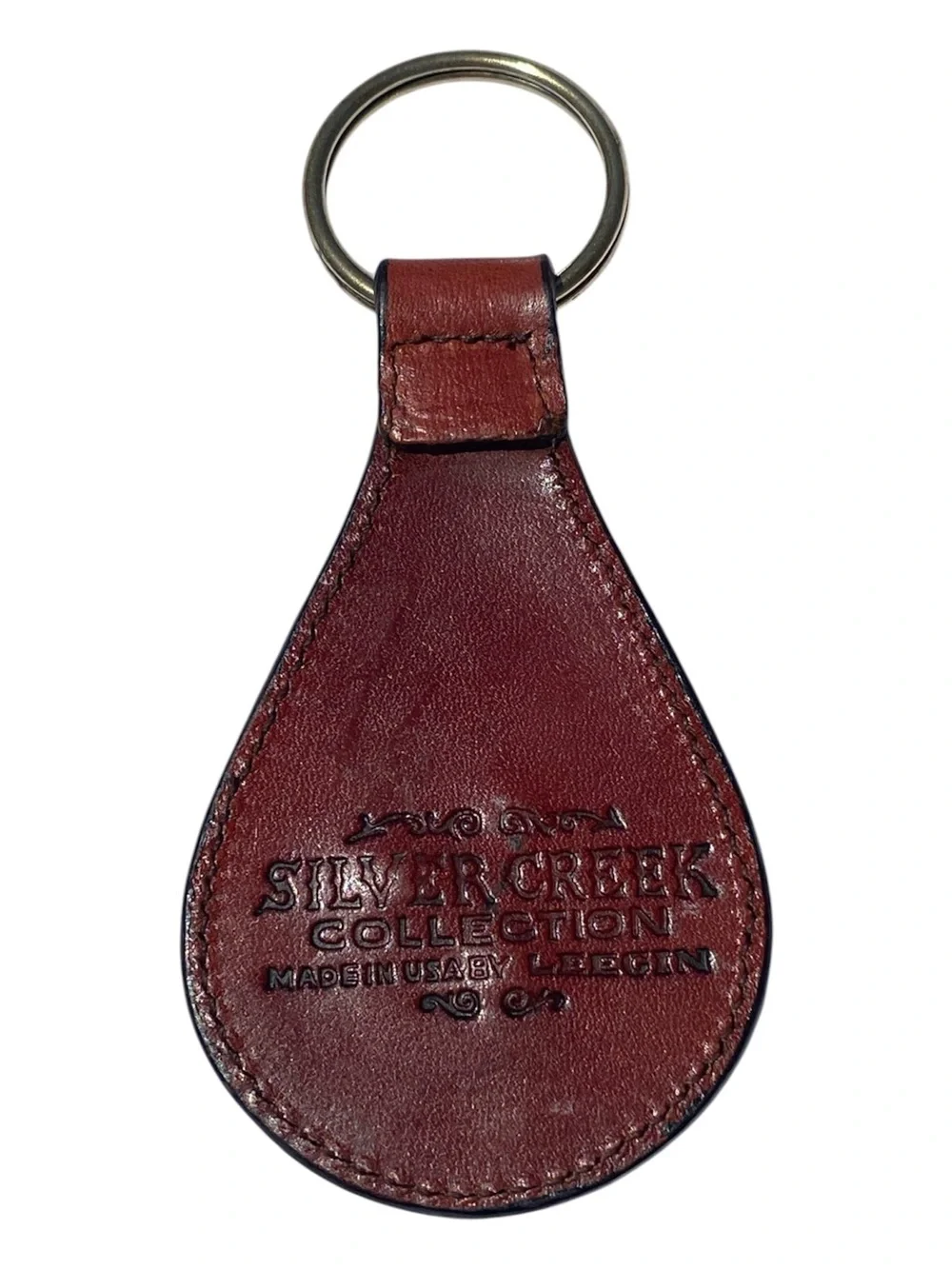 Leegin Silver Creek Leather Key Fob Initial D Hand Tooled USA Vintage